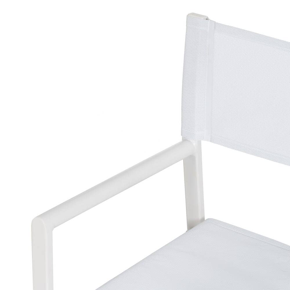 Pack de 2 Sillas de Director Blancas de Aluminio y Textileno para Exterior - Diseño Plegable y Elegante 84 cm Reid - Imagen 7