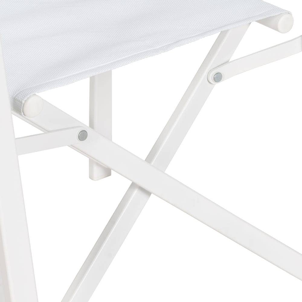 Pack de 2 Sillas de Director Blancas de Aluminio y Textileno para Exterior - Diseño Plegable y Elegante 84 cm Reid - Imagen 8