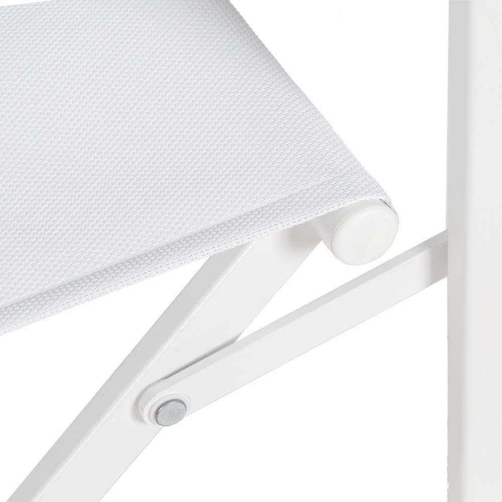 Pack de 2 Sillas de Director Blancas de Aluminio y Textileno para Exterior - Diseño Plegable y Elegante 84 cm Reid - Imagen 9