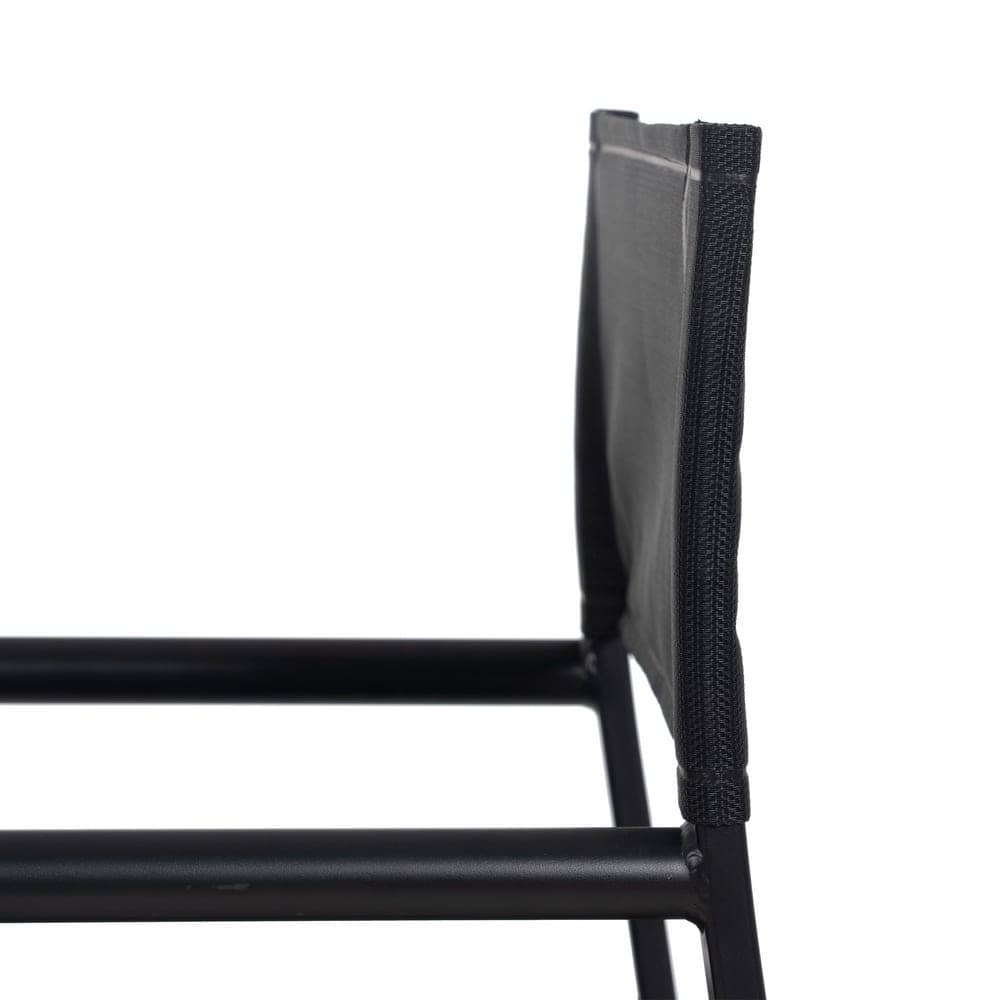 Pack de 2 Sillas de Director Negras de Aluminio y Textileno para Exterior - Diseño Plegable y Ergonómico 84 cm Reid - Imagen 10
