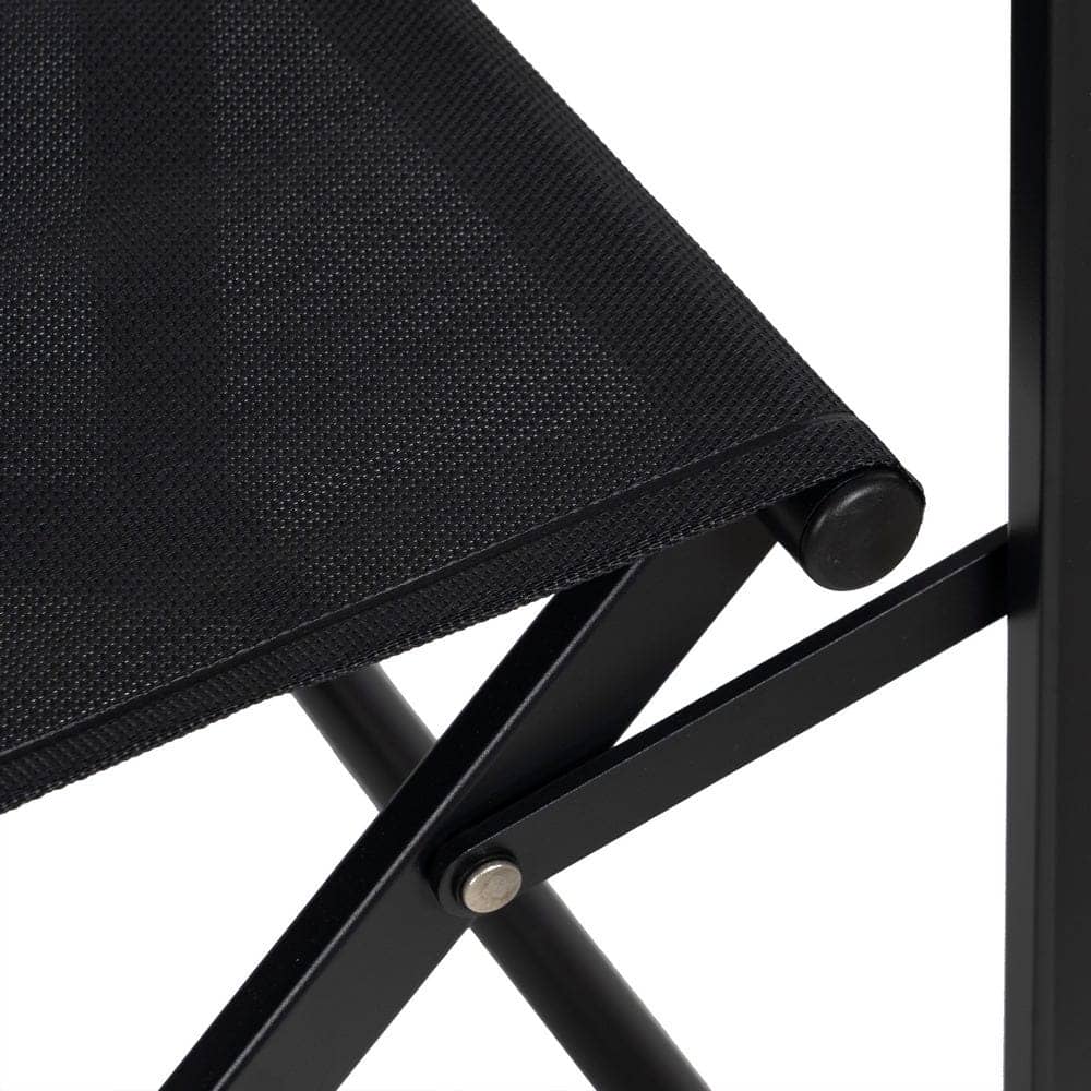 Pack de 2 Sillas de Director Negras de Aluminio y Textileno para Exterior - Diseño Plegable y Ergonómico 84 cm Reid - Imagen 11
