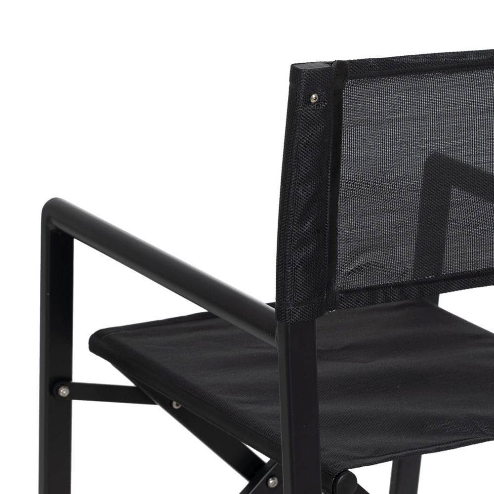 Pack de 2 Sillas de Director Negras de Aluminio y Textileno para Exterior - Diseño Plegable y Ergonómico 84 cm Reid - Imagen 12