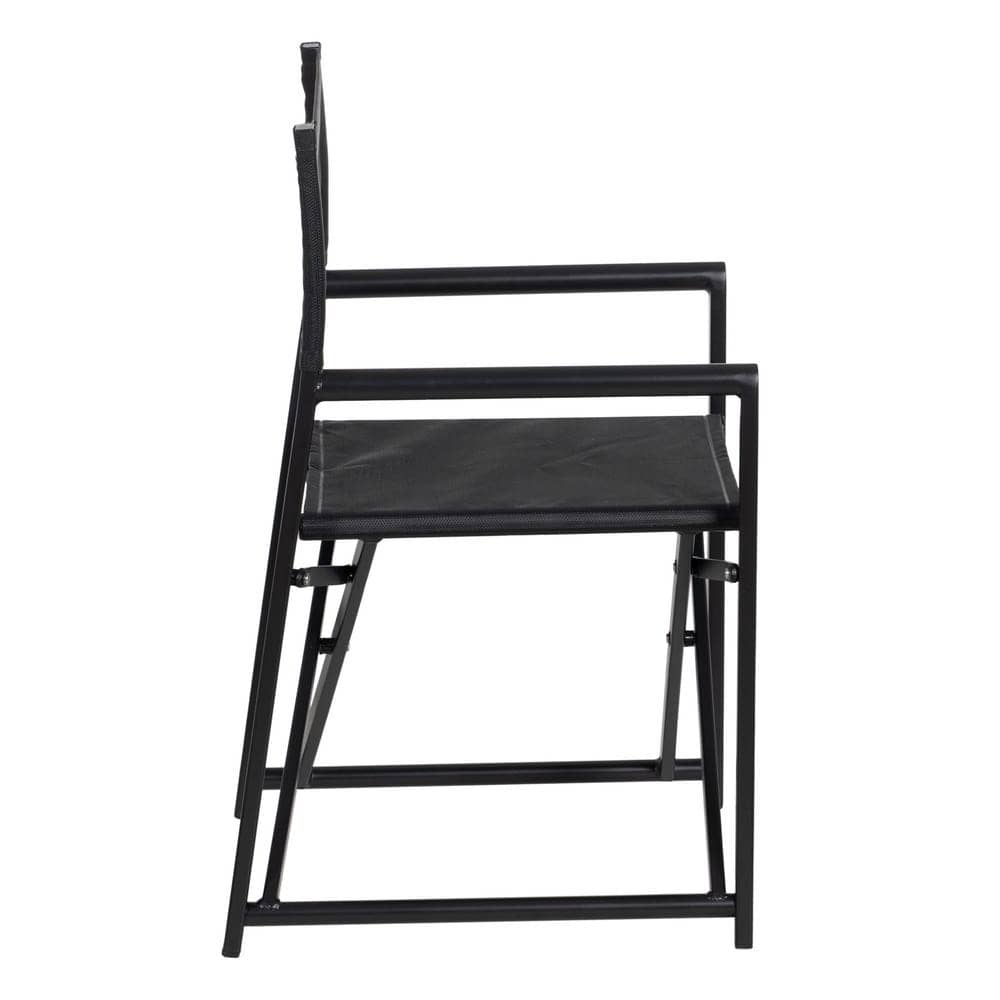 Pack de 2 Sillas de Director Negras de Aluminio y Textileno para Exterior - Diseño Plegable y Ergonómico 84 cm Reid - Imagen 3