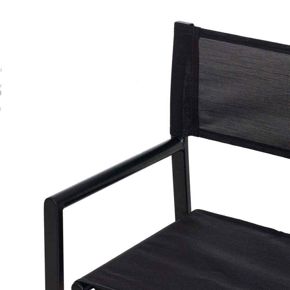 Pack de 2 Sillas de Director Negras de Aluminio y Textileno para Exterior - Diseño Plegable y Ergonómico 84 cm Reid - Imagen 7