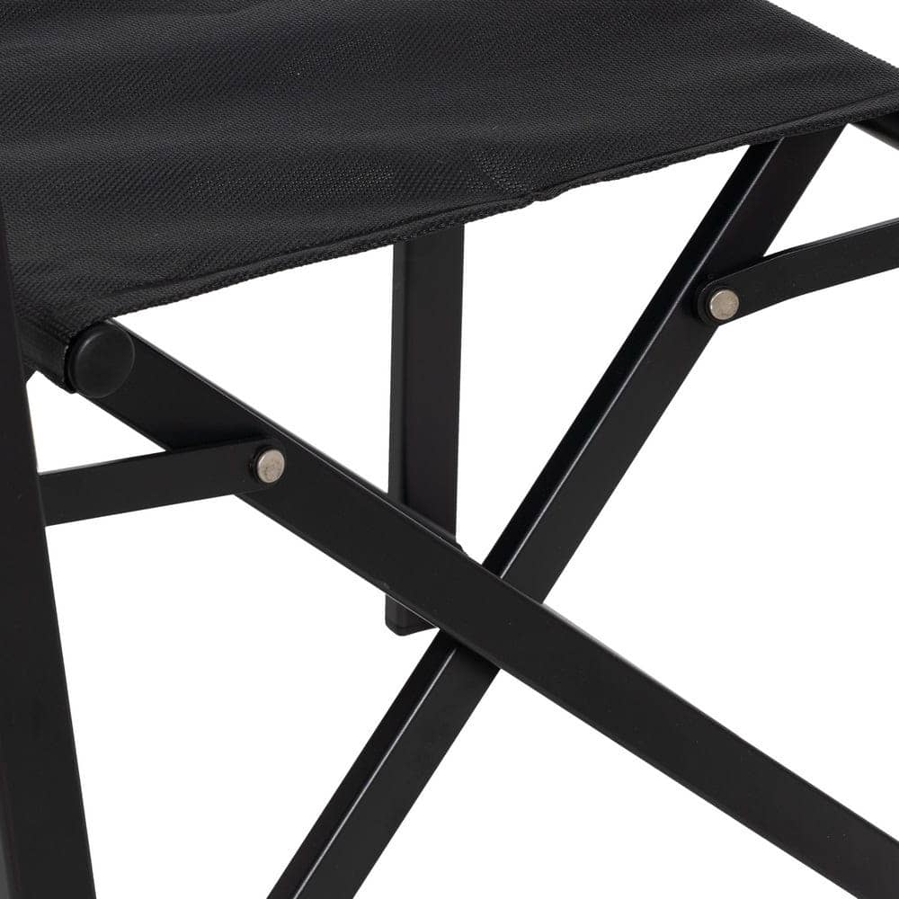 Pack de 2 Sillas de Director Negras de Aluminio y Textileno para Exterior - Diseño Plegable y Ergonómico 84 cm Reid - Imagen 8