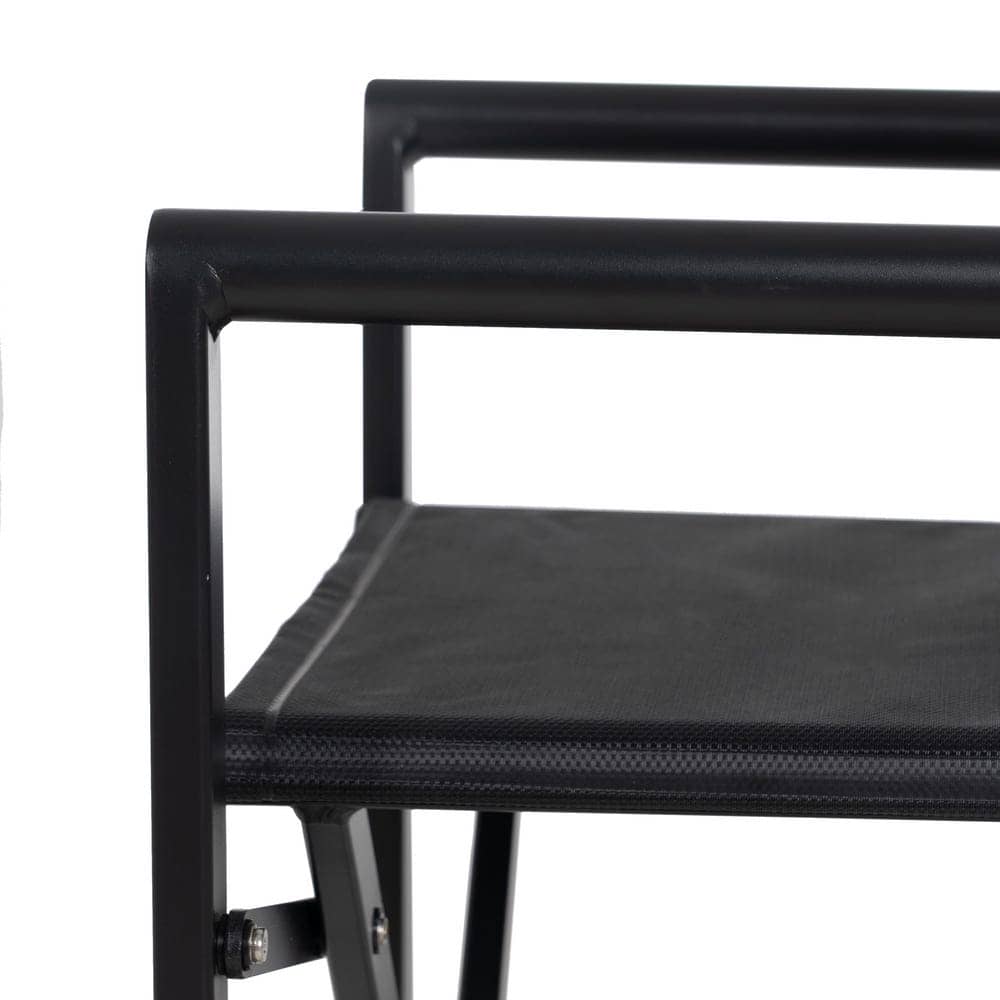 Pack de 2 Sillas de Director Negras de Aluminio y Textileno para Exterior - Diseño Plegable y Ergonómico 84 cm Reid - Imagen 9