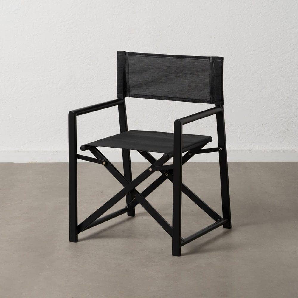 Pack de 2 Sillas de Director Negras de Aluminio y Textileno para Exterior - Diseño Plegable y Ergonómico 84 cm Reid - Imagen 15