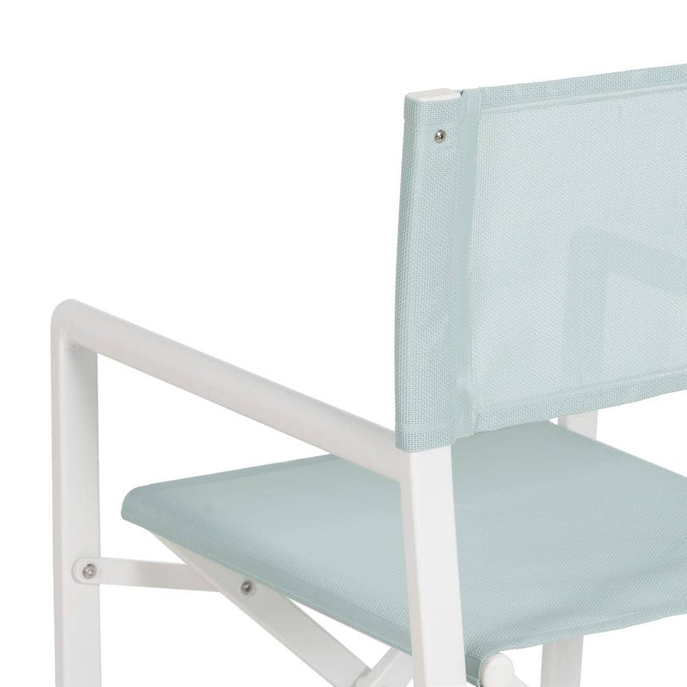 Pack de 2 Sillas de Director Plegables Verde y Blanca de Aluminio y Textileno para Exterior - Confort y Estilo para Jardín y Terraza 84 cm Reid - Imagen 12