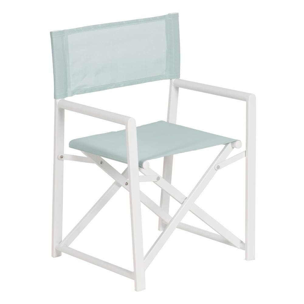 Pack de 2 Sillas de Director Plegables Verde y Blanca de Aluminio y Textileno para Exterior - Confort y Estilo para Jardín y Terraza 84 cm Reid - Imagen 2