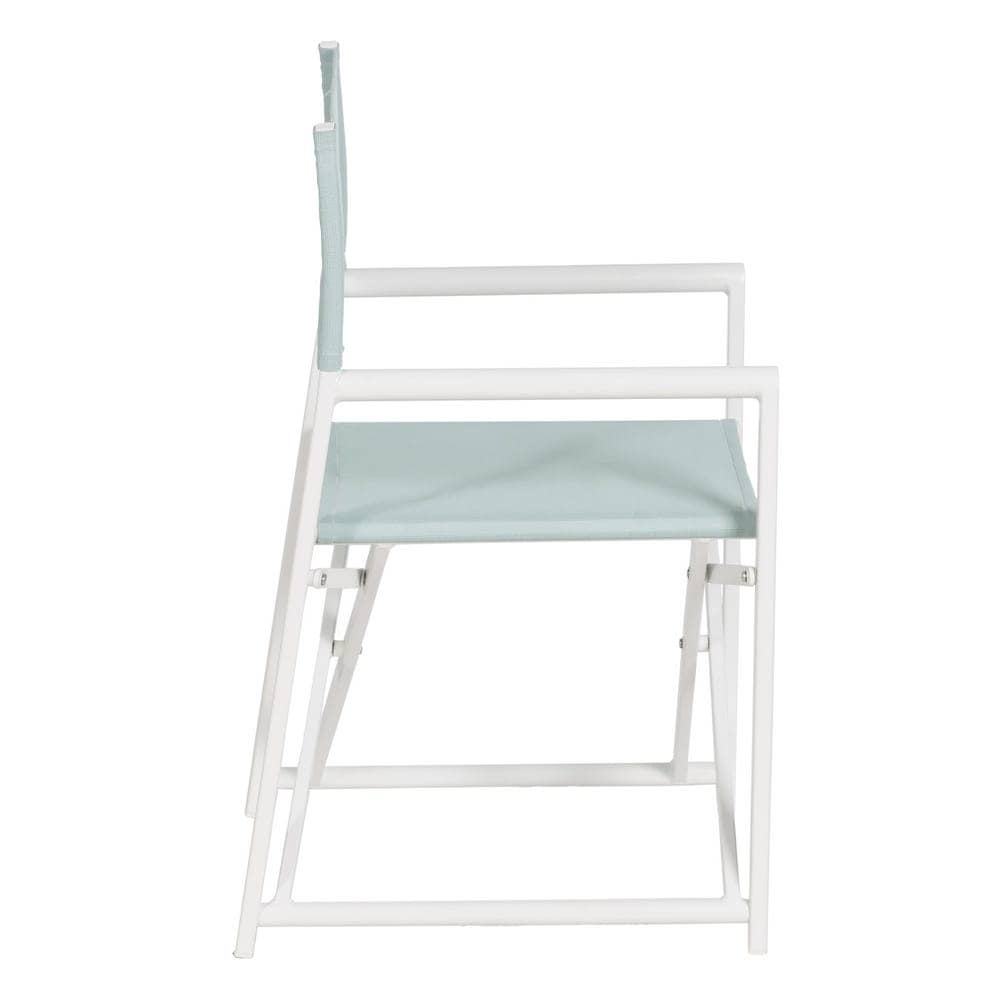 Pack de 2 Sillas de Director Plegables Verde y Blanca de Aluminio y Textileno para Exterior - Confort y Estilo para Jardín y Terraza 84 cm Reid - Imagen 3