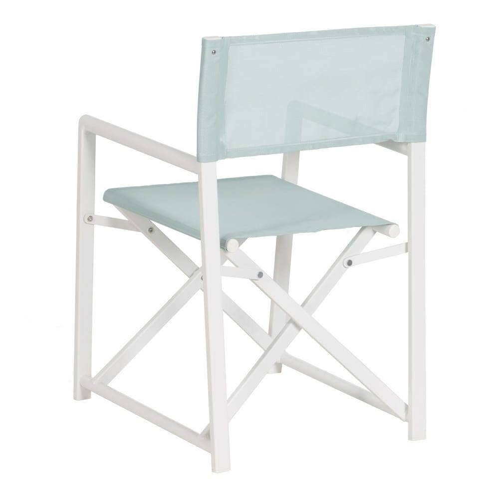Pack de 2 Sillas de Director Plegables Verde y Blanca de Aluminio y Textileno para Exterior - Confort y Estilo para Jardín y Terraza 84 cm Reid - Imagen 4