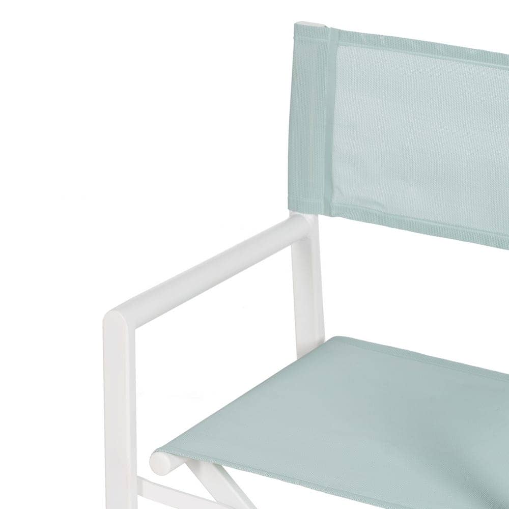 Pack de 2 Sillas de Director Plegables Verde y Blanca de Aluminio y Textileno para Exterior - Confort y Estilo para Jardín y Terraza 84 cm Reid - Imagen 7