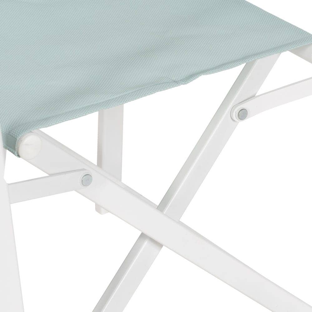 Pack de 2 Sillas de Director Plegables Verde y Blanca de Aluminio y Textileno para Exterior - Confort y Estilo para Jardín y Terraza 84 cm Reid - Imagen 8