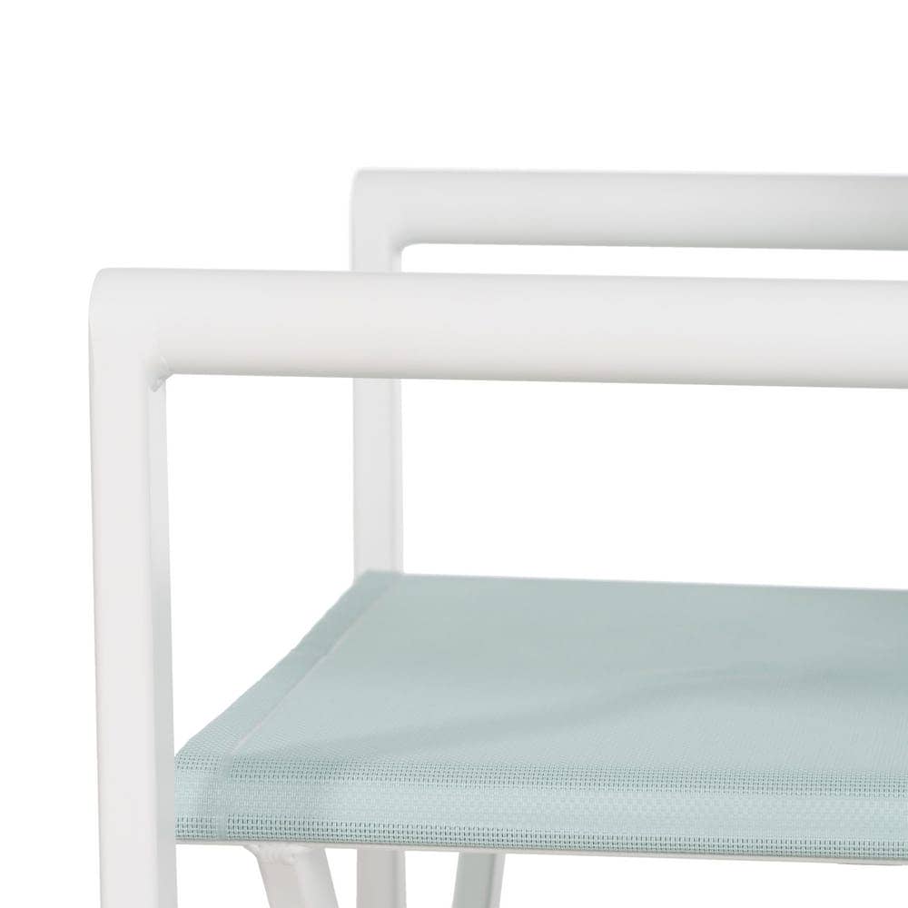 Pack de 2 Sillas de Director Plegables Verde y Blanca de Aluminio y Textileno para Exterior - Confort y Estilo para Jardín y Terraza 84 cm Reid - Imagen 9