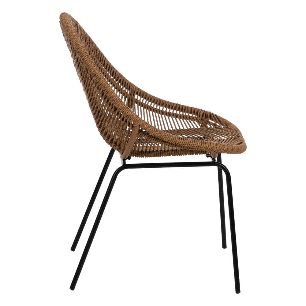 Pack de 2 Sillas de Exterior en Polietileno y Acero 85 cm - Comodidad y Estilo Natural para Jardín y Terraza Preston - Imagen 3