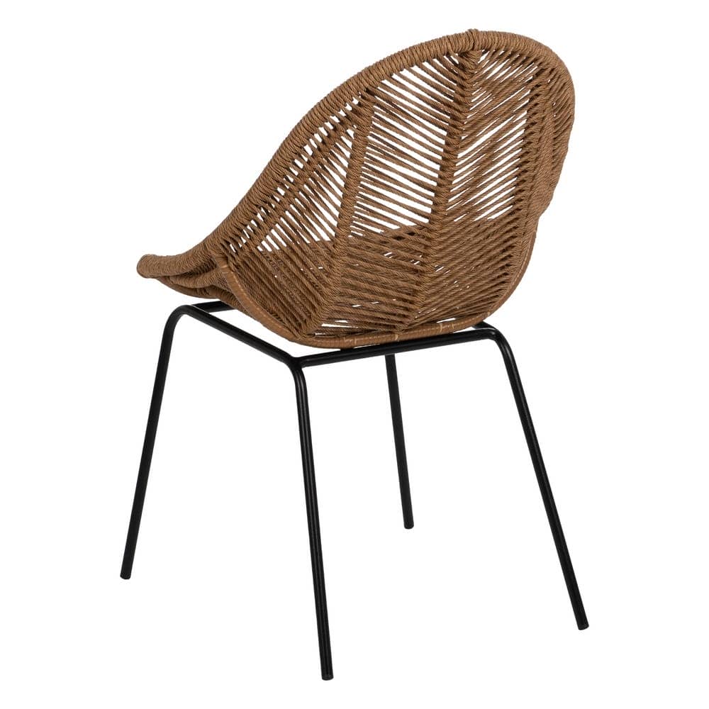 Pack de 2 Sillas de Exterior en Polietileno y Acero 85 cm - Comodidad y Estilo Natural para Jardín y Terraza Preston - Imagen 4