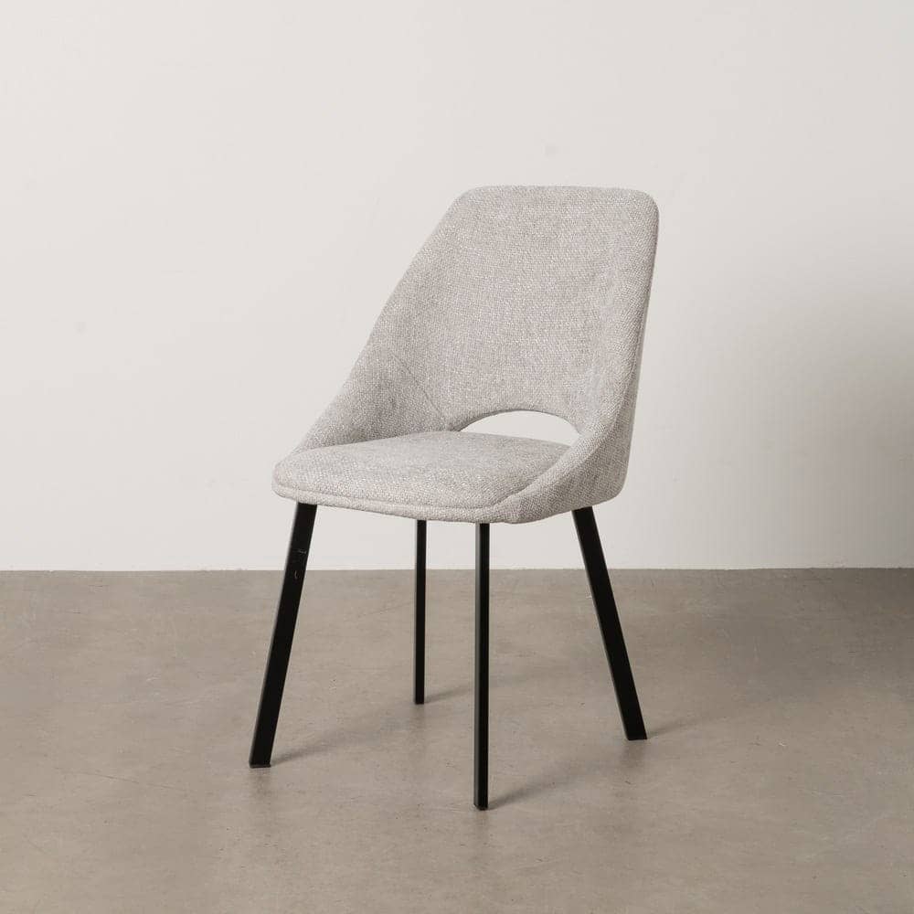 Pack de 2 Sillas Tynvar Gris con Tejido 100% Poliéster y Patas de Metal - Diseño Moderno y Confort Ergonomico para Comedores y Oficinas - Imagen 2