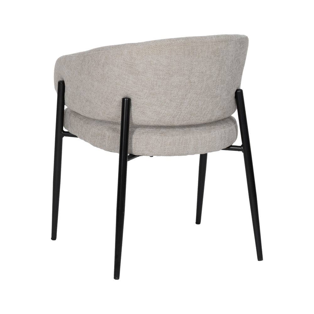 Pack de 2 Sillas Drennan Gris Tejido con Patas de Hierro - Diseño Moderno y Confort Ergonomico (79 cm) - Ideal para Comedor y Despacho, Sin Montaje, Resistencia 140 kg - Imagen 3