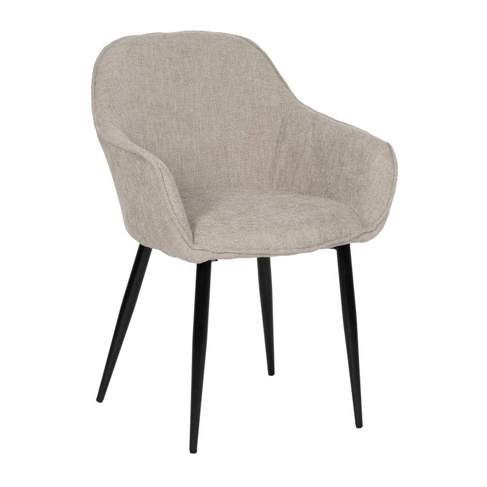 Pack de 2 Sillas Milton Gris Tejido con Patas de Hierro - Diseño Moderno y Confortable para Salón y Comedor, 83 cm, Soporte hasta 140 kg, Sin Montaje - Imagen 2