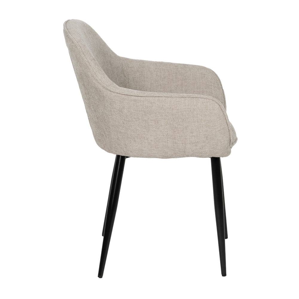 Pack de 2 Sillas Milton Gris Tejido con Patas de Hierro - Diseño Moderno y Confortable para Salón y Comedor, 83 cm, Soporte hasta 140 kg, Sin Montaje - Imagen 3