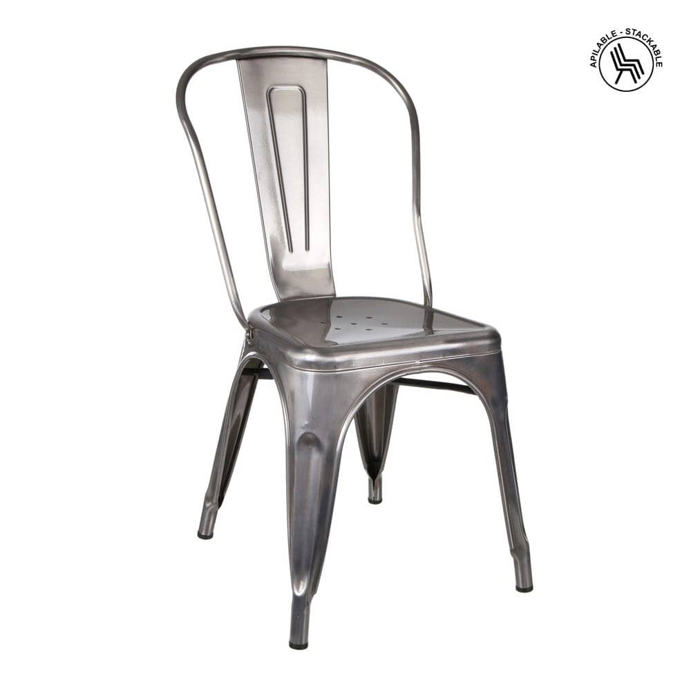 Pack 2 Sillas Industriales de Metal Plateadas 85 cm Archer - Imagen 2