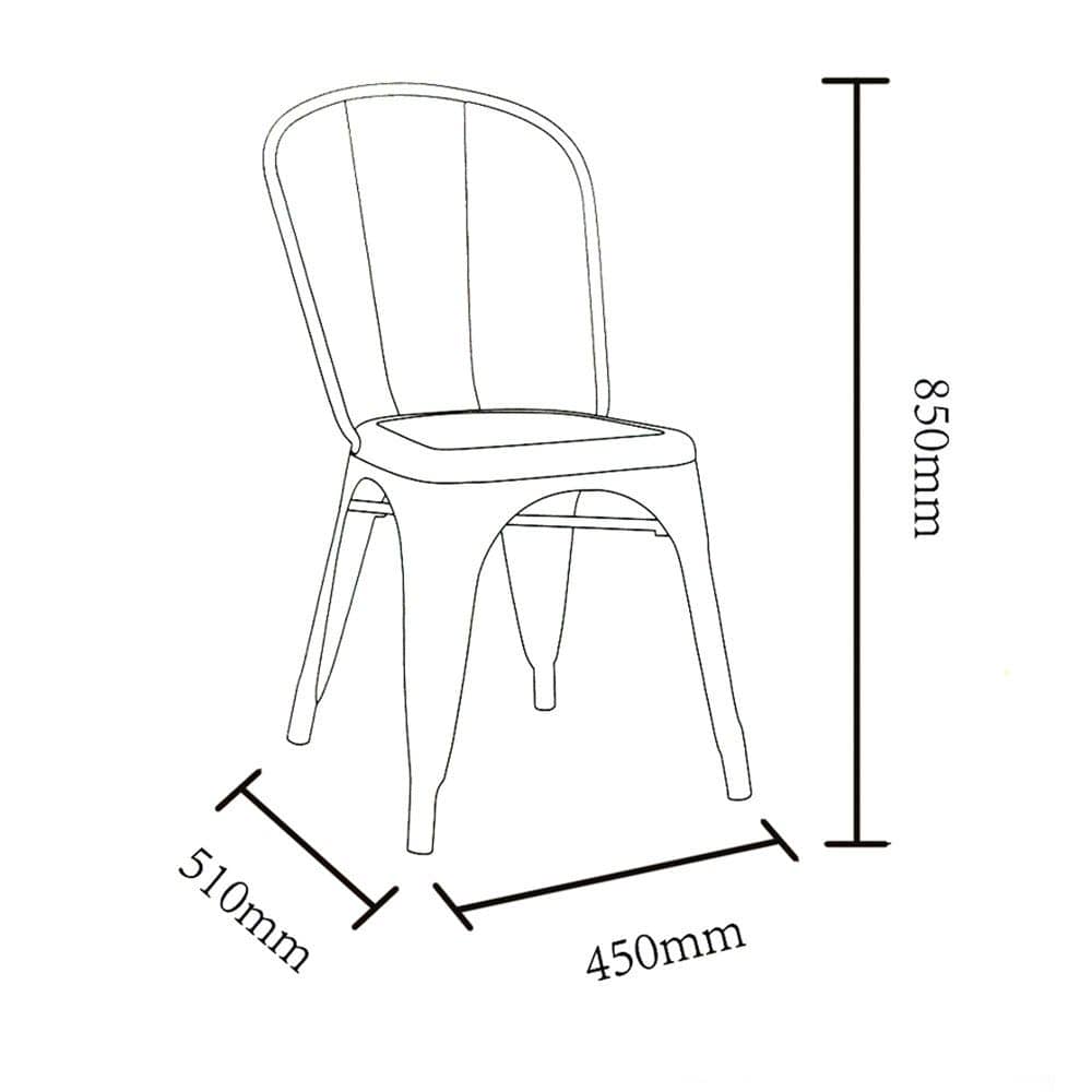 Pack 2 Sillas Industriales de Metal Plateadas 85 cm Archer - Imagen 6