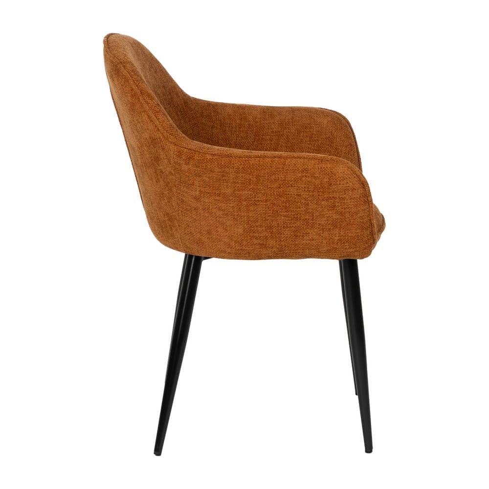 Pack de 2 Sillas Milton Marrón con Tejido Resistente y Base Metálica - Diseño Moderno y Confort para Comedor y Oficina, 83 cm, Soportan hasta 140 kg, Sin Montaje - Imagen 3