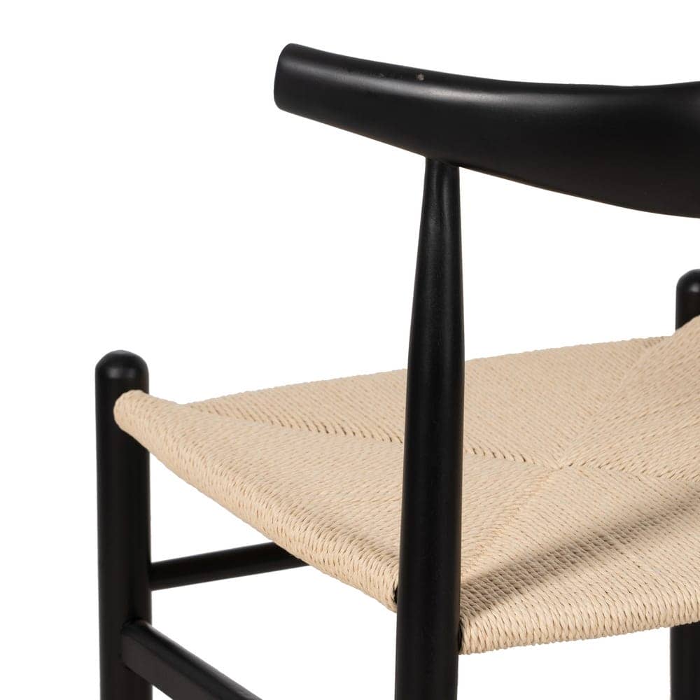 Pack de 2 Sillas Marcus Negras de Madera y Fibra - Elegancia y Comodidad para Comedores y Salas (77 cm) - Imagen 12