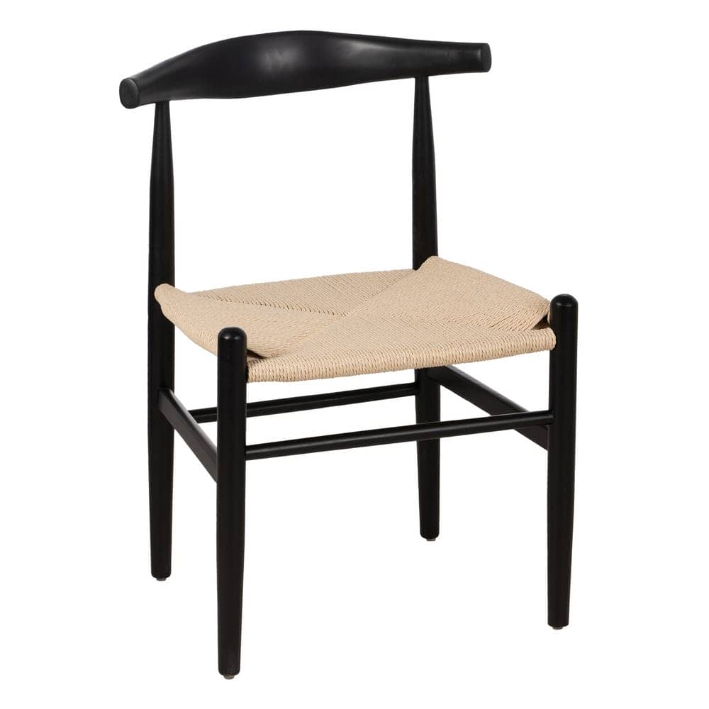 Pack de 2 Sillas Marcus Negras de Madera y Fibra - Elegancia y Comodidad para Comedores y Salas (77 cm) - Imagen 2