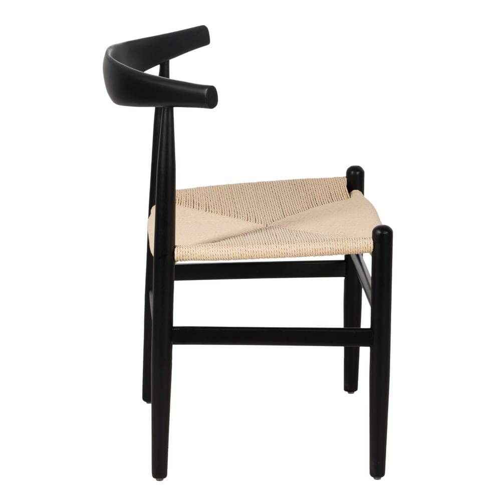 Pack de 2 Sillas Marcus Negras de Madera y Fibra - Elegancia y Comodidad para Comedores y Salas (77 cm) - Imagen 3