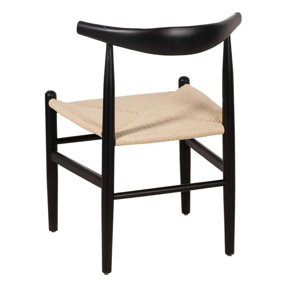 Pack de 2 Sillas Marcus Negras de Madera y Fibra - Elegancia y Comodidad para Comedores y Salas (77 cm) - Imagen 4