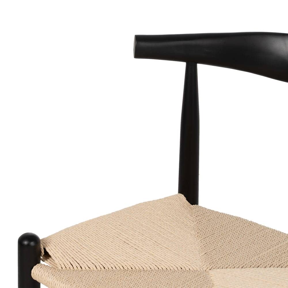 Pack de 2 Sillas Marcus Negras de Madera y Fibra - Elegancia y Comodidad para Comedores y Salas (77 cm) - Imagen 6