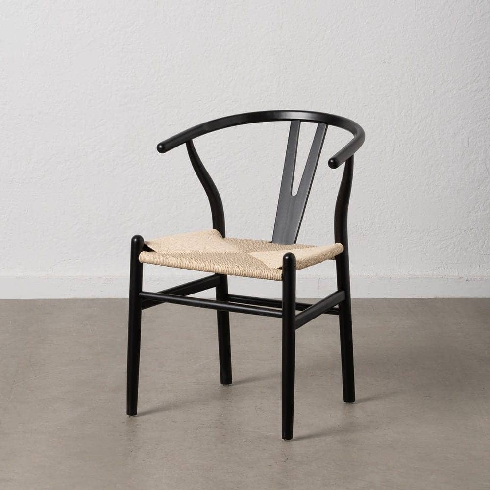 Pack de 2 Sillas Nolan Negras de Madera y Cuerda Tejida - Diseño Contemporáneo y Elegante para Comedores y Salones Modernos, 77 cm - Imagen 15