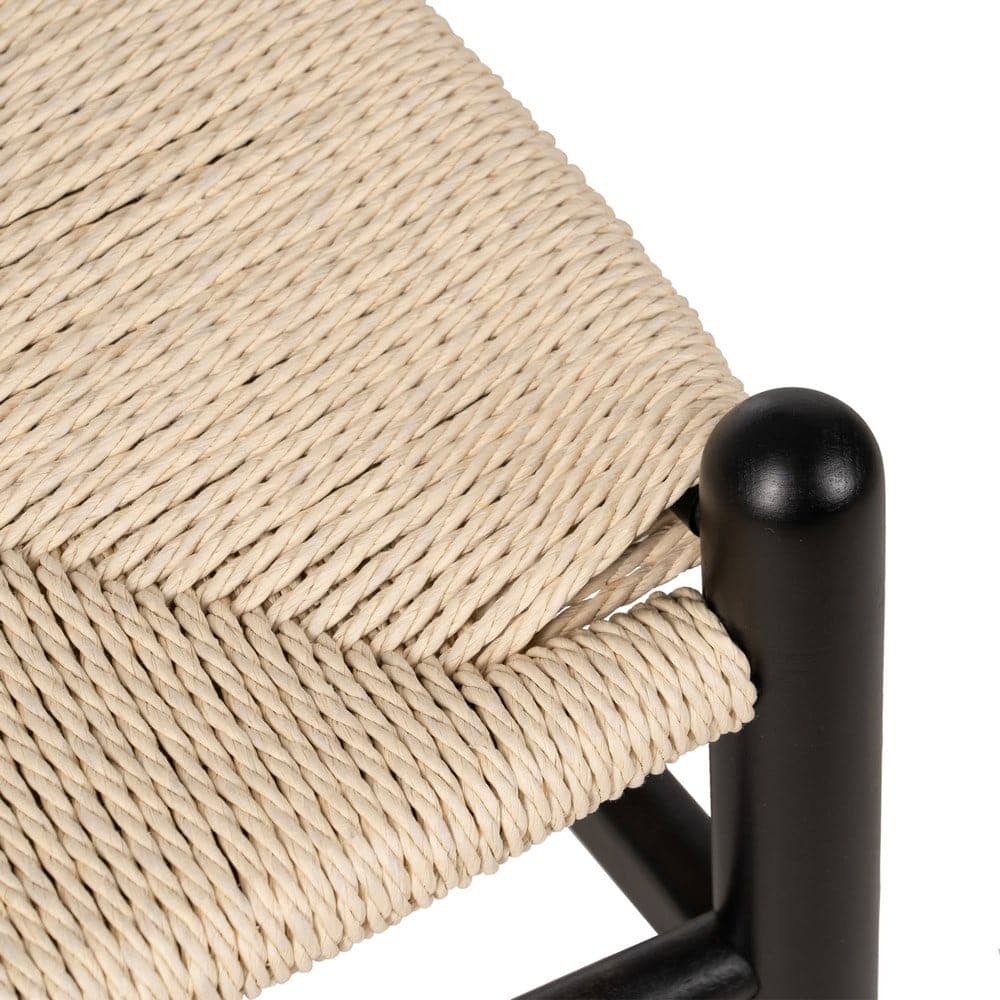 Pack de 2 Sillas Nolan Negras de Madera y Cuerda Tejida - Diseño Contemporáneo y Elegante para Comedores y Salones Modernos, 77 cm - Imagen 10