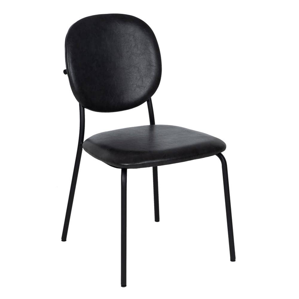 Pack de 2 Sillas Thatcher Negras de Piel Sintética y Metal - Diseño Industrial, Comodidad y Estabilidad 84 cm - Imagen 2