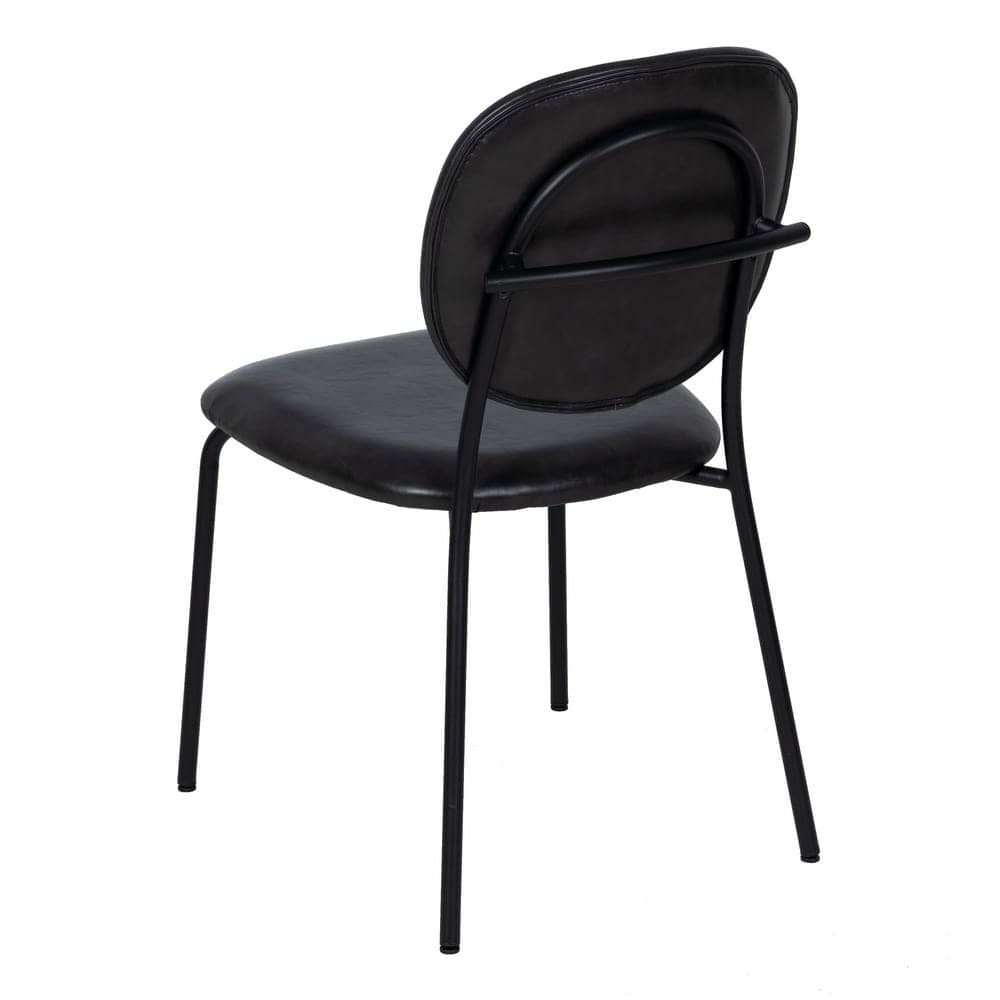 Pack de 2 Sillas Thatcher Negras de Piel Sintética y Metal - Diseño Industrial, Comodidad y Estabilidad 84 cm - Imagen 4