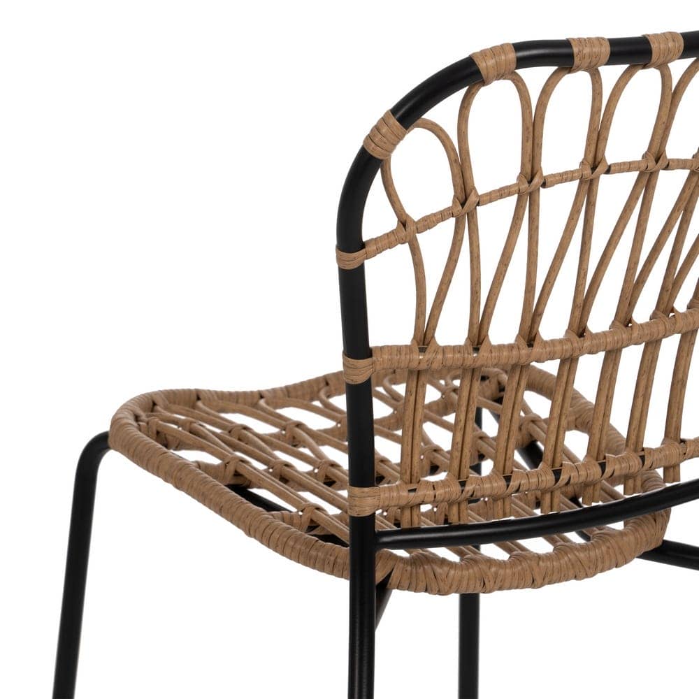 Pack de 2 Sillas Kellan Negras de Polietileno y Acero - Diseño Moderno y Apilables para Interiores y Exteriores (87 cm) - Imagen 10