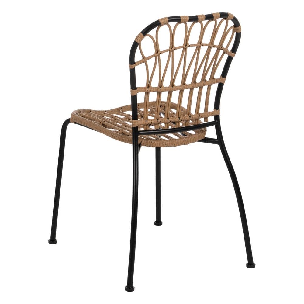 Pack de 2 Sillas Kellan Negras de Polietileno y Acero - Diseño Moderno y Apilables para Interiores y Exteriores (87 cm) - Imagen 4