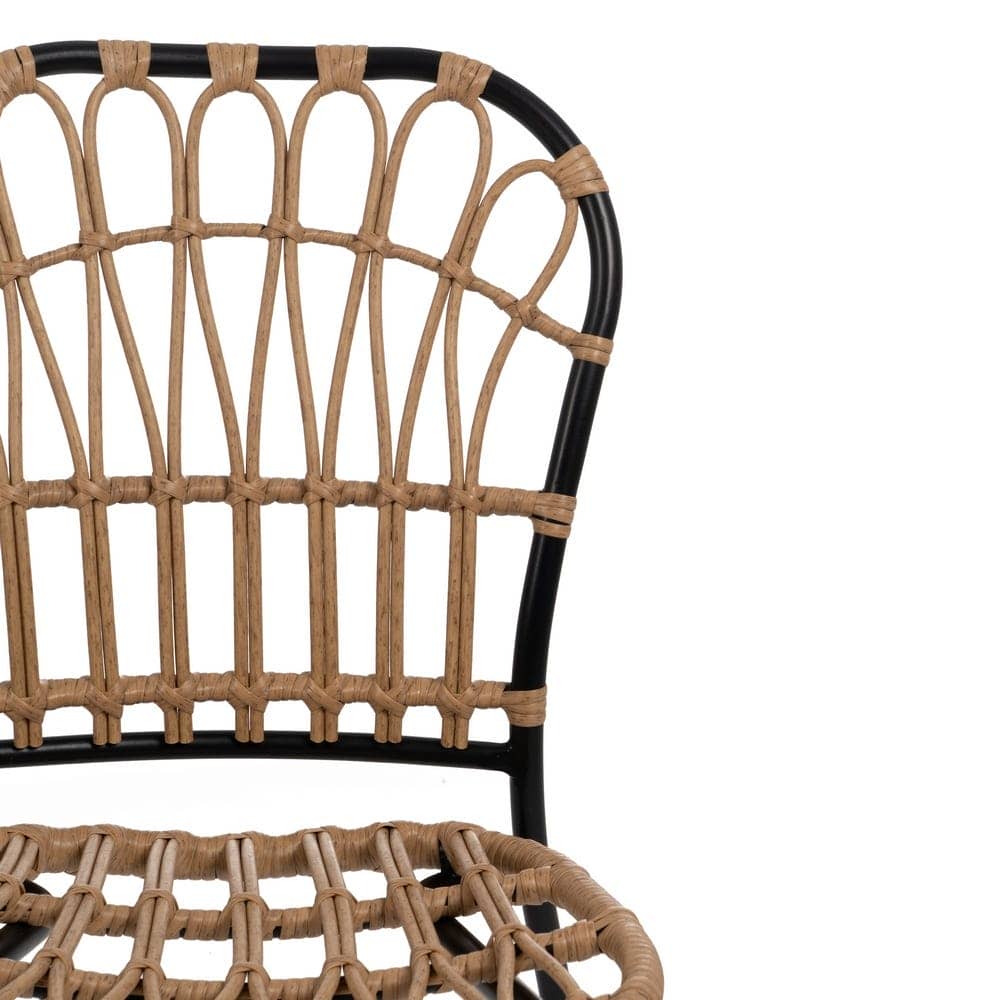 Pack de 2 Sillas Kellan Negras de Polietileno y Acero - Diseño Moderno y Apilables para Interiores y Exteriores (87 cm) - Imagen 5