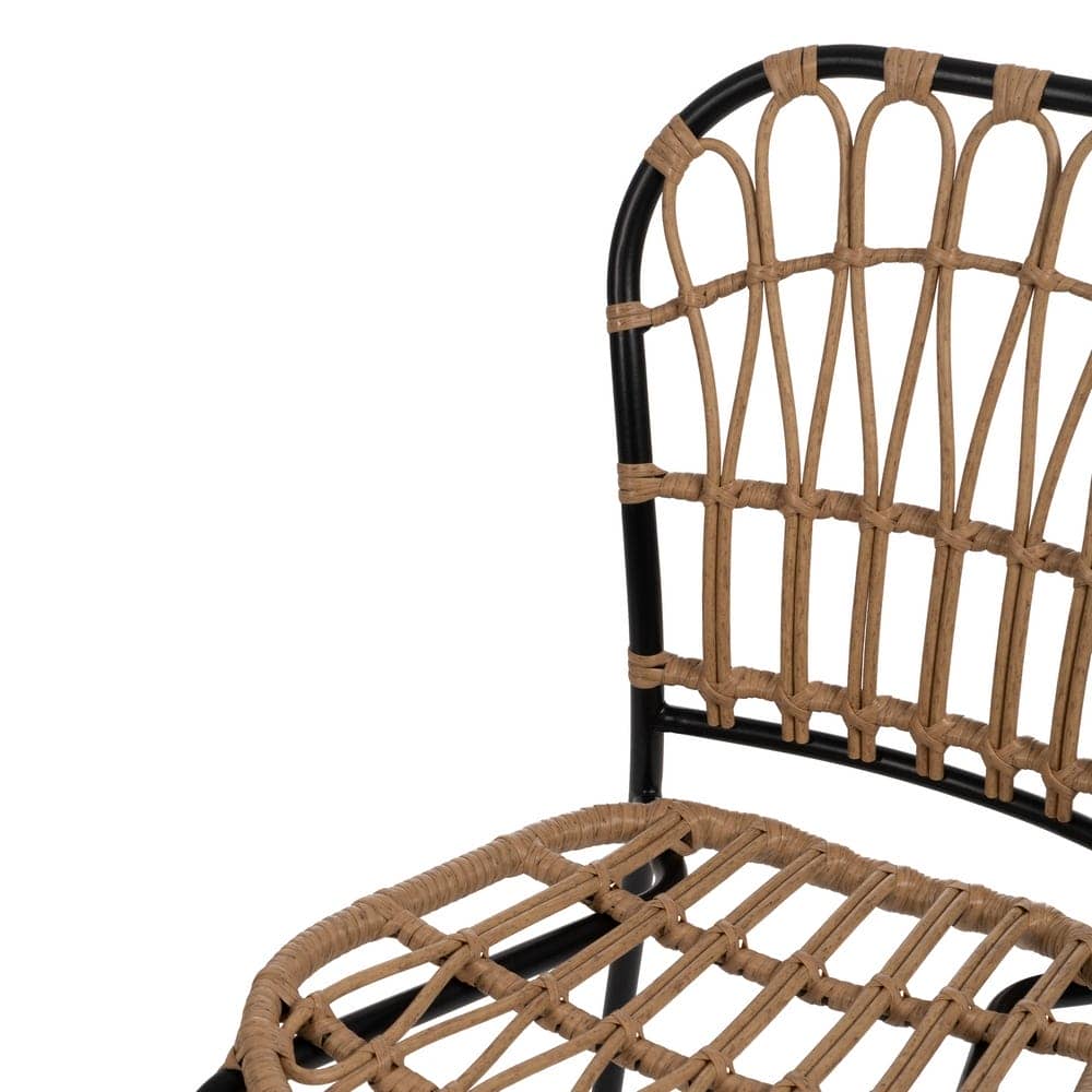 Pack de 2 Sillas Kellan Negras de Polietileno y Acero - Diseño Moderno y Apilables para Interiores y Exteriores (87 cm) - Imagen 6