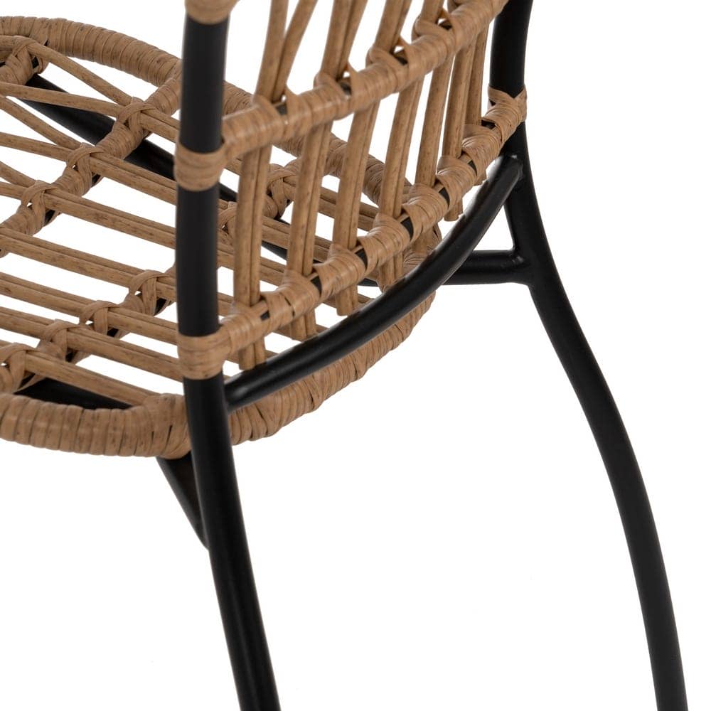 Pack de 2 Sillas Kellan Negras de Polietileno y Acero - Diseño Moderno y Apilables para Interiores y Exteriores (87 cm) - Imagen 9