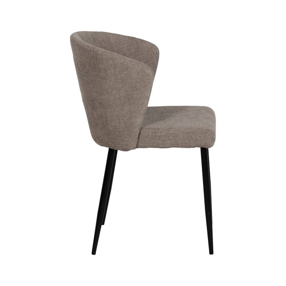 Pack de 2 Sillas Taupe de Poliester con Estructura Metálica - Diseño Moderno y Confort Ergonomico para Comedor y Oficina - Crosby 80 cm - Imagen 2