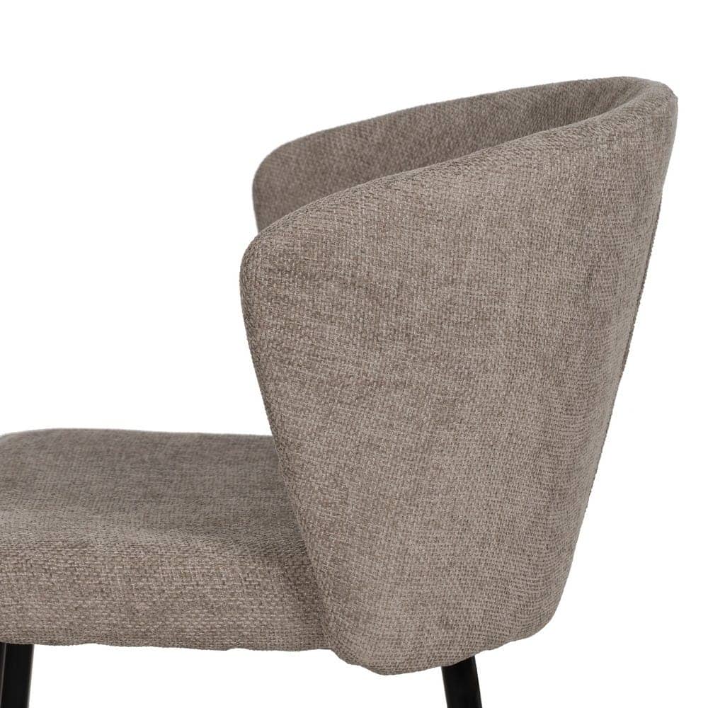 Pack de 2 Sillas Taupe de Poliester con Estructura Metálica - Diseño Moderno y Confort Ergonomico para Comedor y Oficina - Crosby 80 cm - Imagen 6
