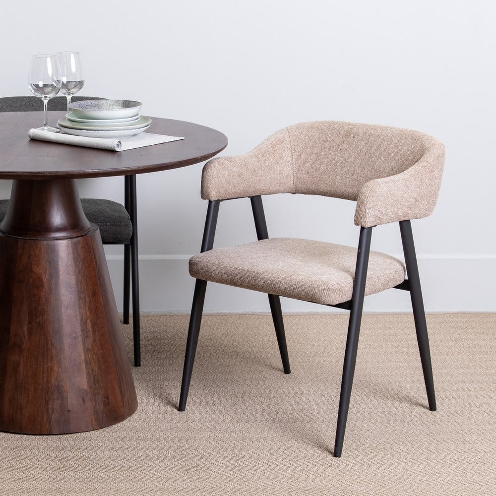 Pack de 2 Sillas Jonas Taupe de Tela con Patas de Metal - Diseño Moderno y Ergonómico para tu Hogar - Imagen 13