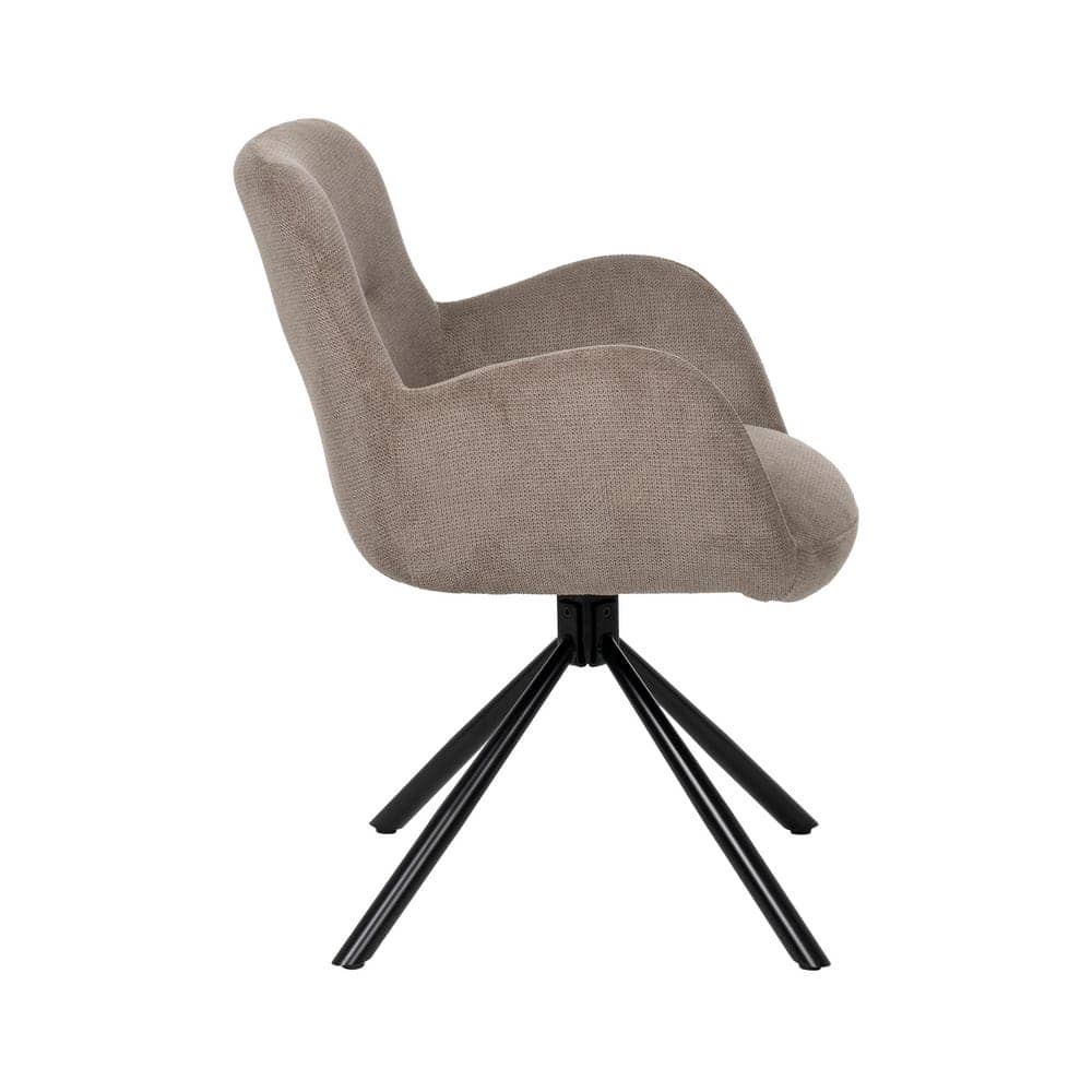Pack de 2 Sillas Giratorias Taupe Kendrick con Patas de Metal - Confort y Diseño Contemporáneo - Imagen 3