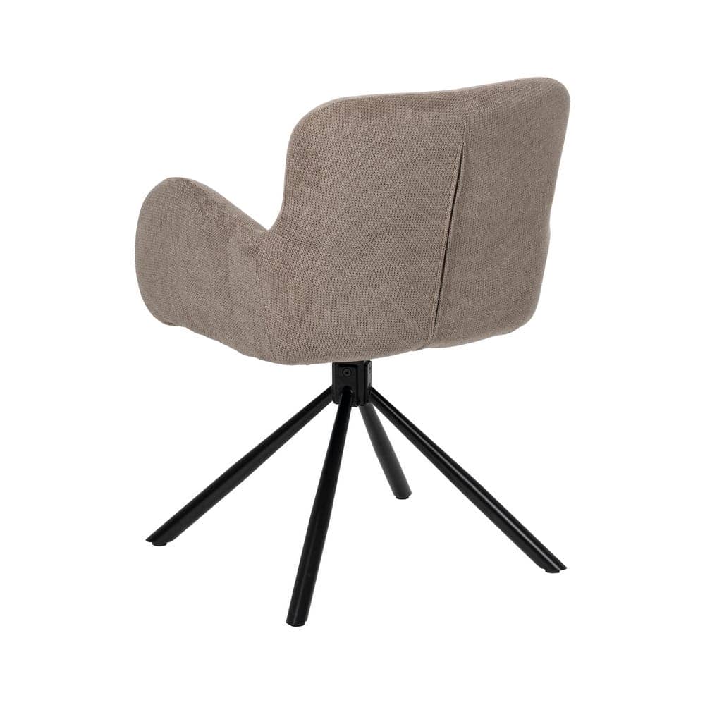 Pack de 2 Sillas Giratorias Taupe Kendrick con Patas de Metal - Confort y Diseño Contemporáneo - Imagen 4