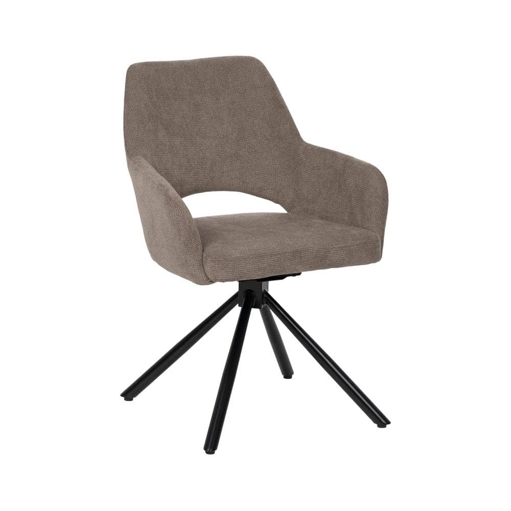 Pack de 2 Sillas Giratorias Taupe Abram con Patas de Metal - Diseño Moderno y Confortable, Altura de Asiento 48 cm, Soporta hasta 100 kg - Imagen 2