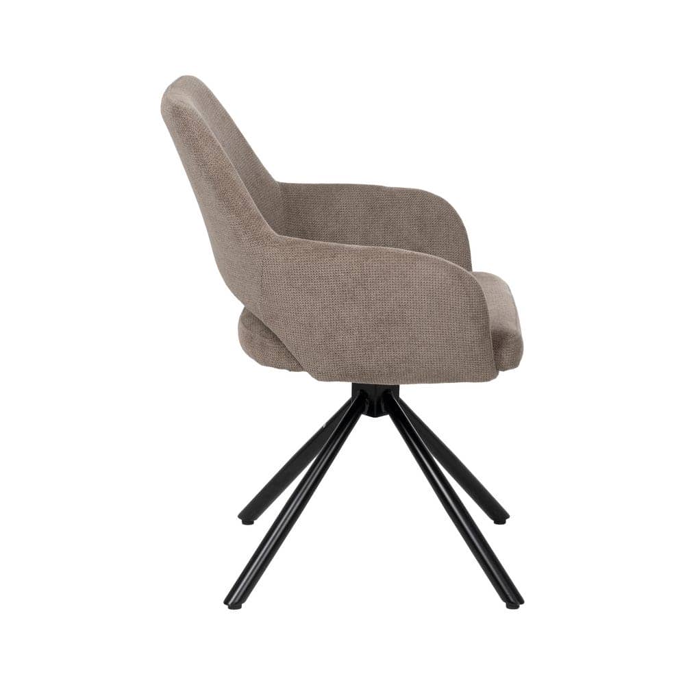Pack de 2 Sillas Giratorias Taupe Abram con Patas de Metal - Diseño Moderno y Confortable, Altura de Asiento 48 cm, Soporta hasta 100 kg - Imagen 3