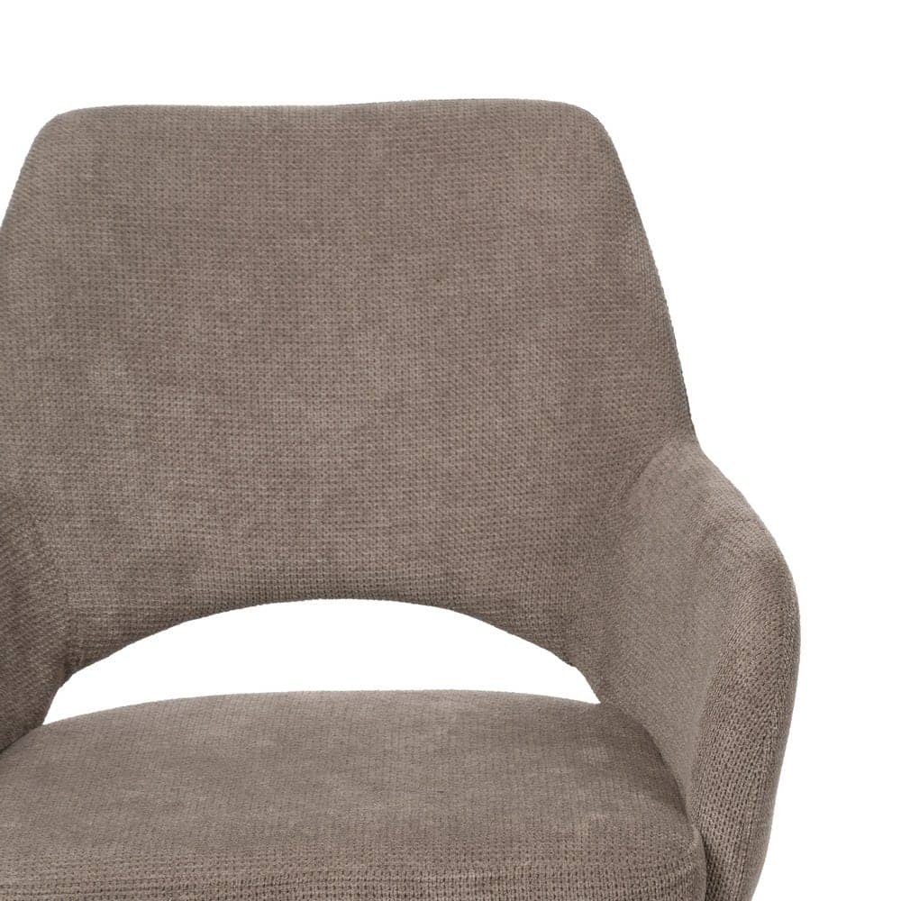 Pack de 2 Sillas Giratorias Taupe Abram con Patas de Metal - Diseño Moderno y Confortable, Altura de Asiento 48 cm, Soporta hasta 100 kg - Imagen 5