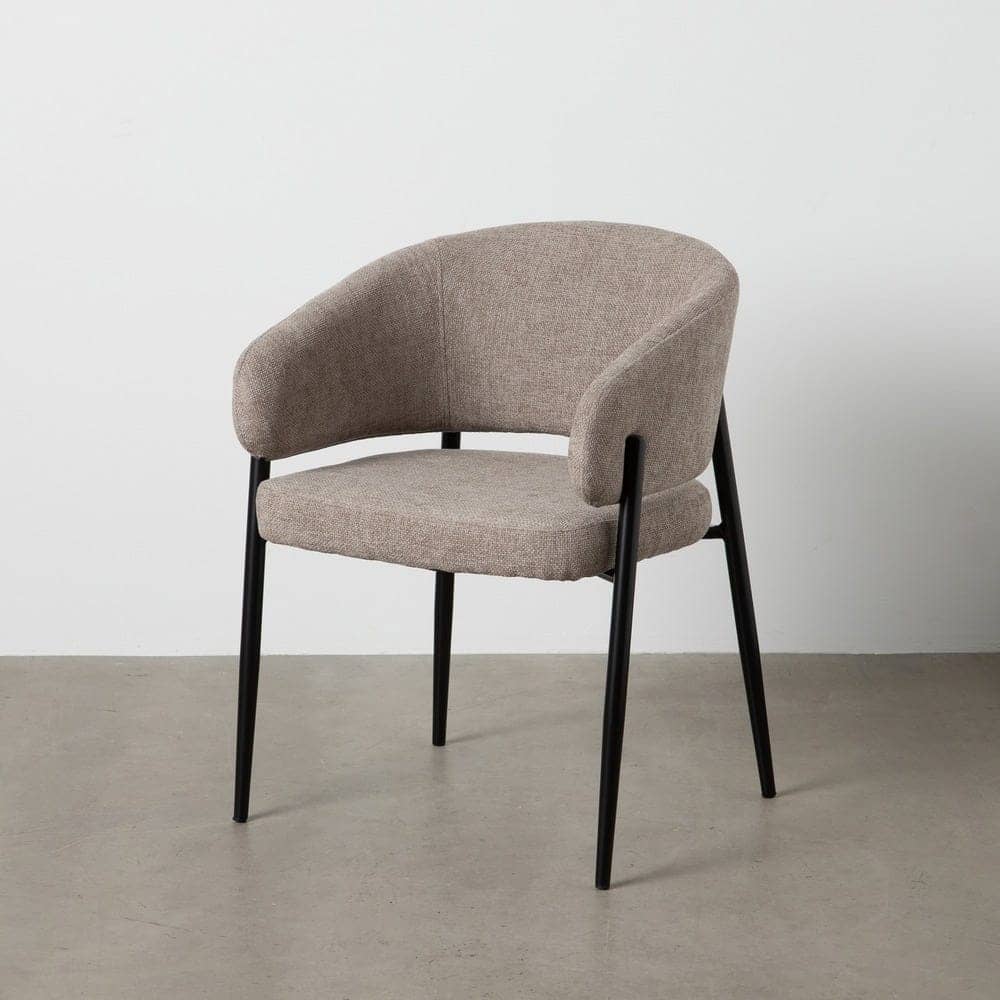 Pack de 2 Sillas Taupe Tejido con Patas de Hierro - Diseño Moderno y Confort Ergonomico 79 cm Drennan - Imagen 13
